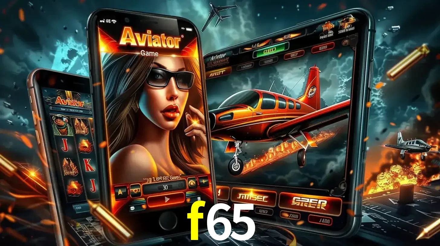 O popular jogo de apostas Aviator exibido em vários celulares e tablets, mostrando a interface emocionante e a ação de voo disponíveis para jogar agora no f65.