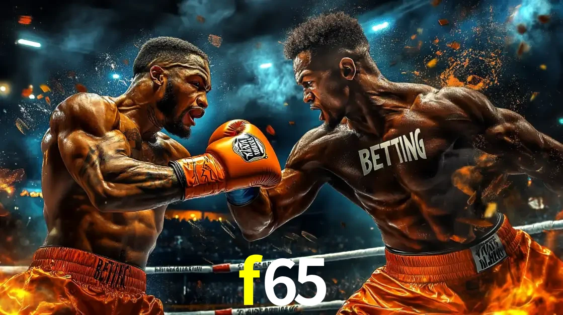 Dois boxeadores em uma luta intensa e explosiva, representando a adrenalina e as oportunidades de apostas em esportes de combate disponíveis na plataforma f65.