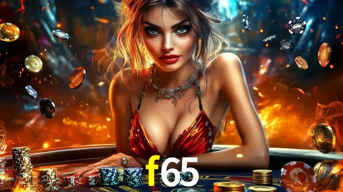 Mulher em uma mesa de cassino com pilhas de fichas e um fundo de fogo, pronta para uma rodada de altas apostas nos jogos de mesa emocionantes do cassino f65.